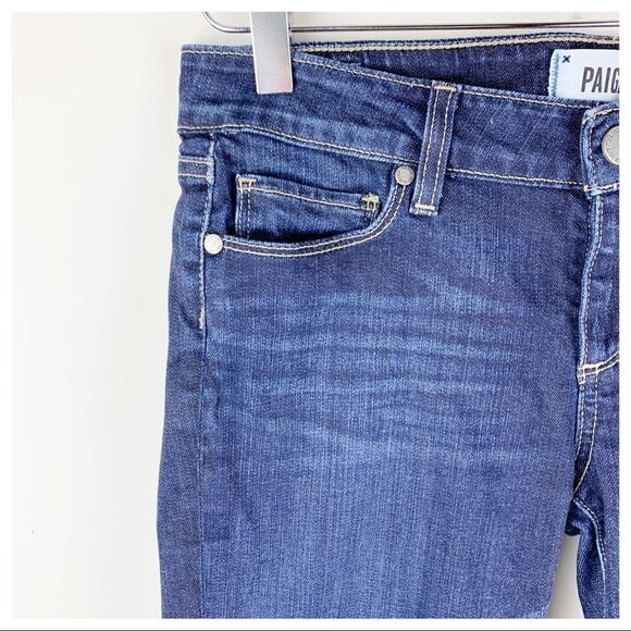 Paige Cutoff Stretch Denim Bermuda Jean Shorts Sz 26 - Picture 9 of 14